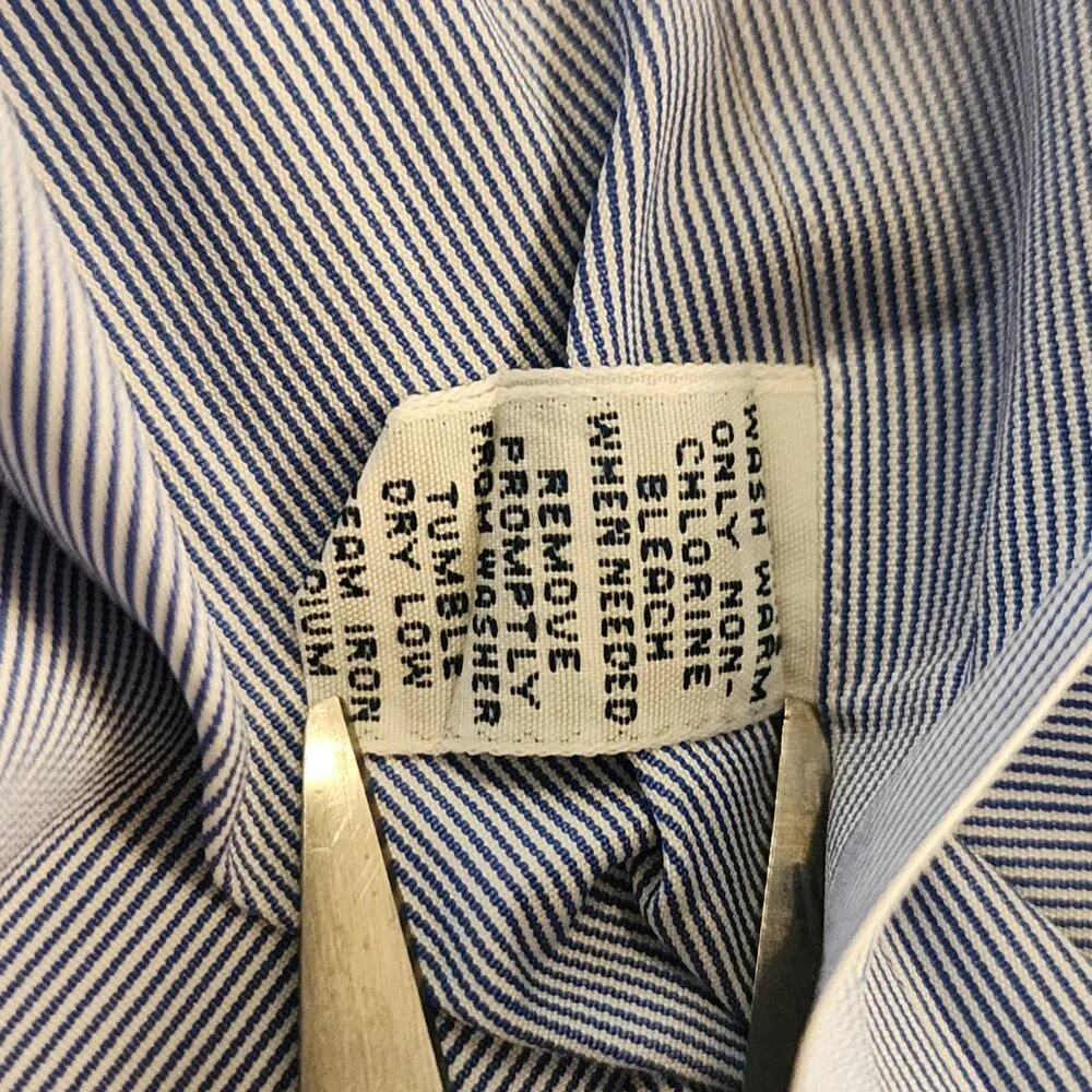 Vintage Polo by Ralph Lauren Blue Striped Long Sleeve Button Up Shirt Men's